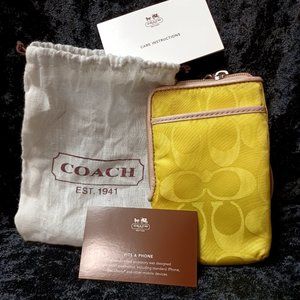 Coach Yellow Monogram Phone Case Wristlet